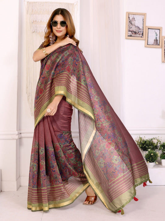 Pure viscose Mysore crepe silk with jacquard butti