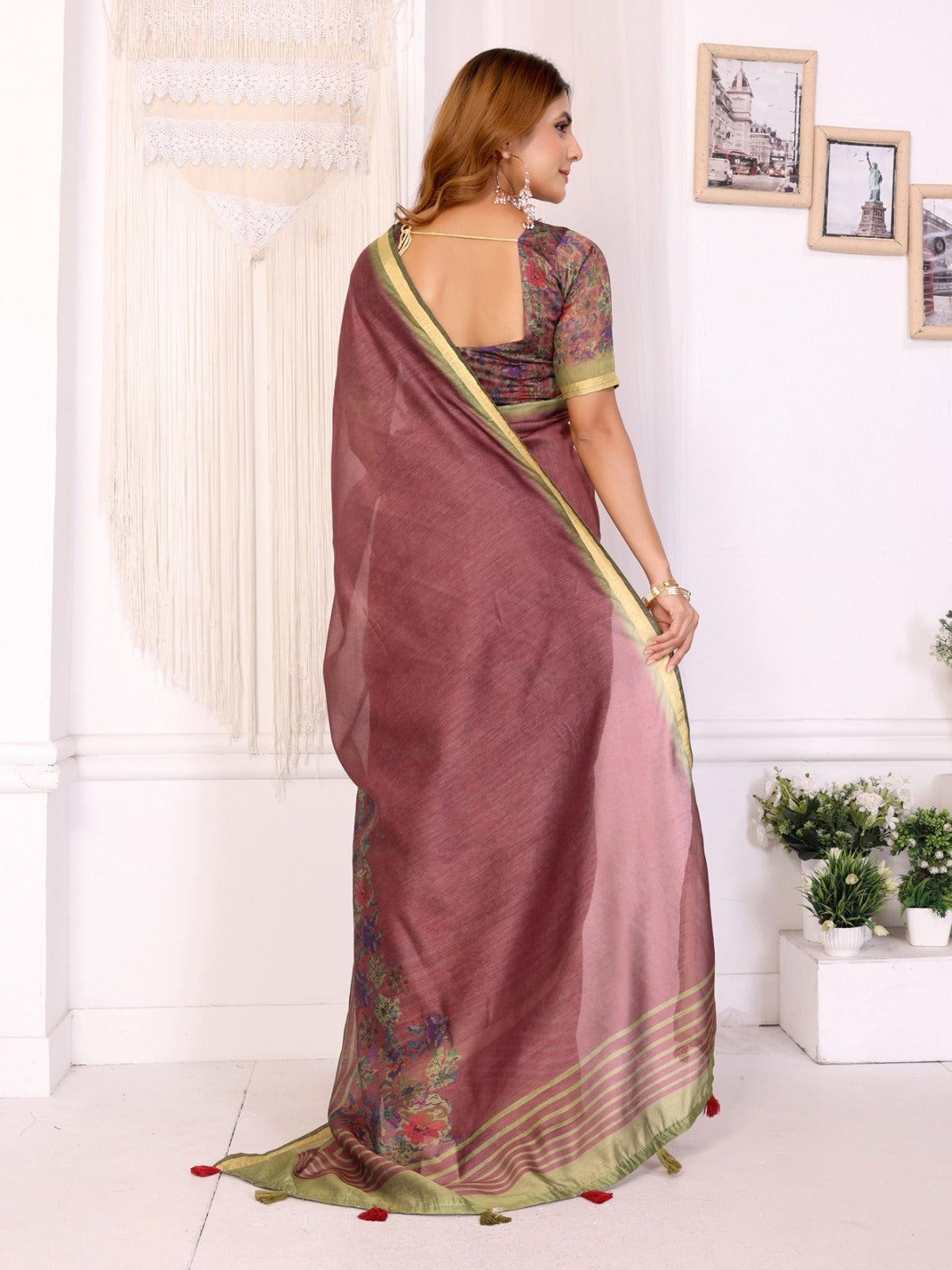 Pure viscose Mysore crepe silk with jacquard butti