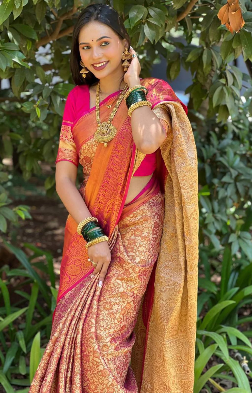 House of ShiVisha Premium Kanjiveram Silk Saree – Original Zari Weaving with Rich Pallu & Broad Border