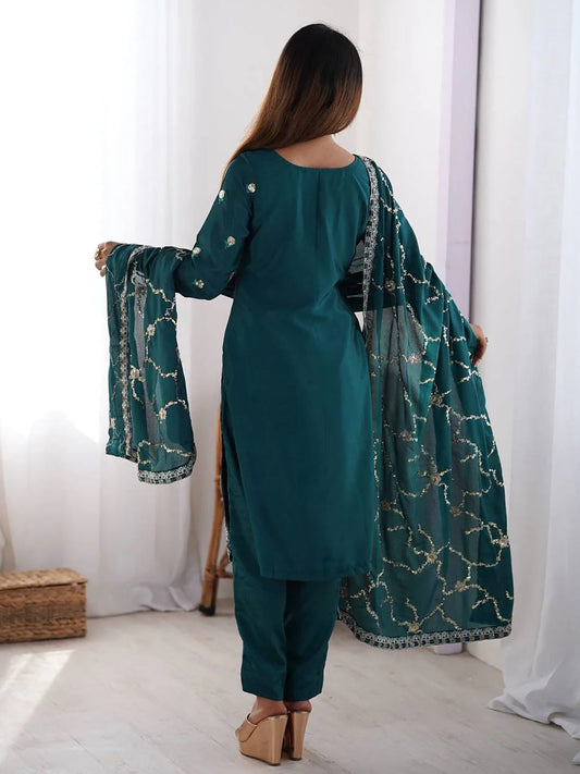 Women’s Kurta Pent Dupatta Set Tesla Fabric