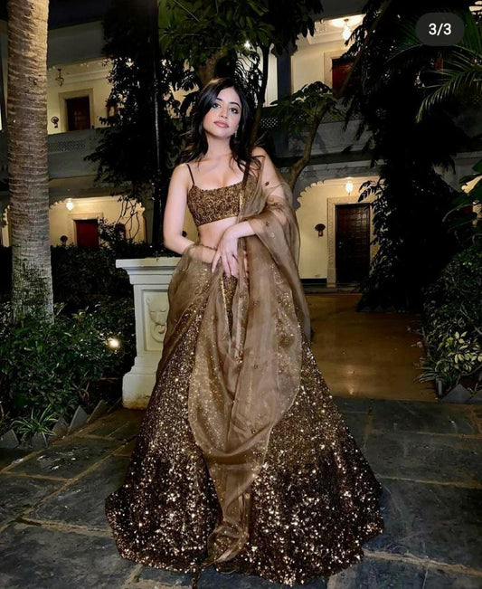 Premium Georgette With Beautiful Print &nbsp;Work With Flair 4.5 MTR With Canvas Patta( Semi Stitched Upto Xxl ) Lehenga
