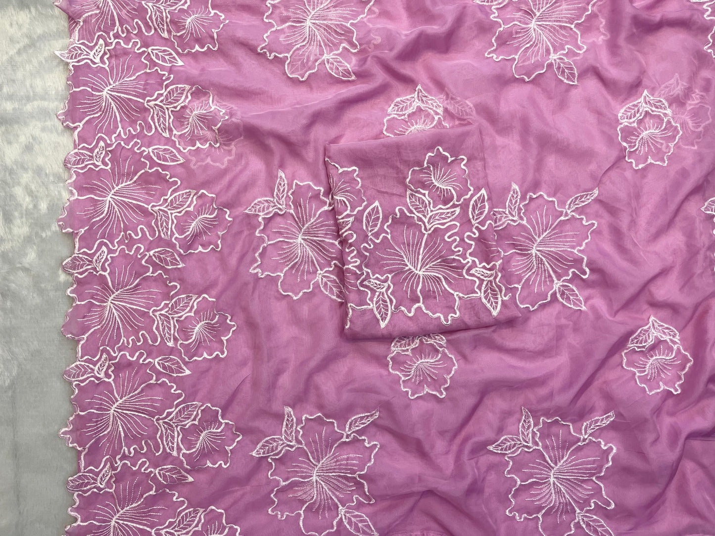 New Beautiful Sequenced Floral Thread Work saree with Multiple colours Saree