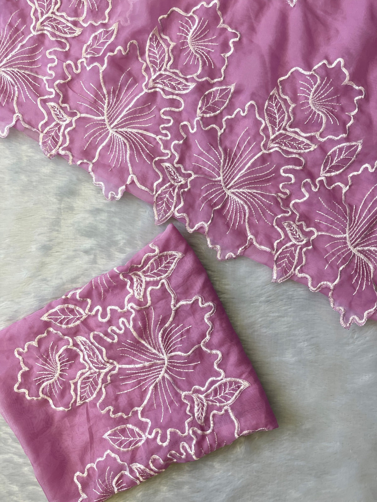 New Beautiful Sequenced Floral Thread Work saree with Multiple colours Saree
