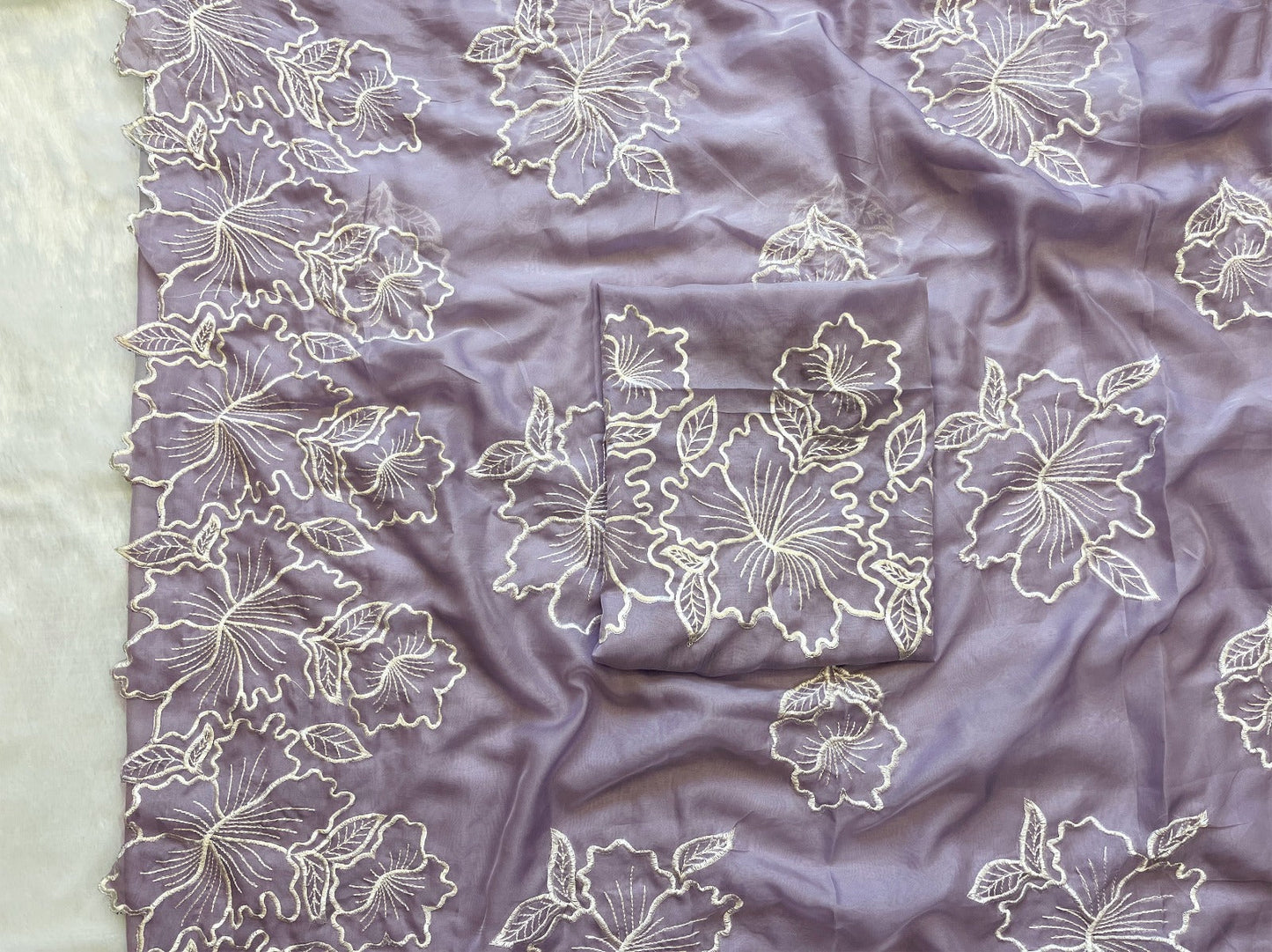New Beautiful Sequenced Floral Thread Work saree with Multiple colours Saree