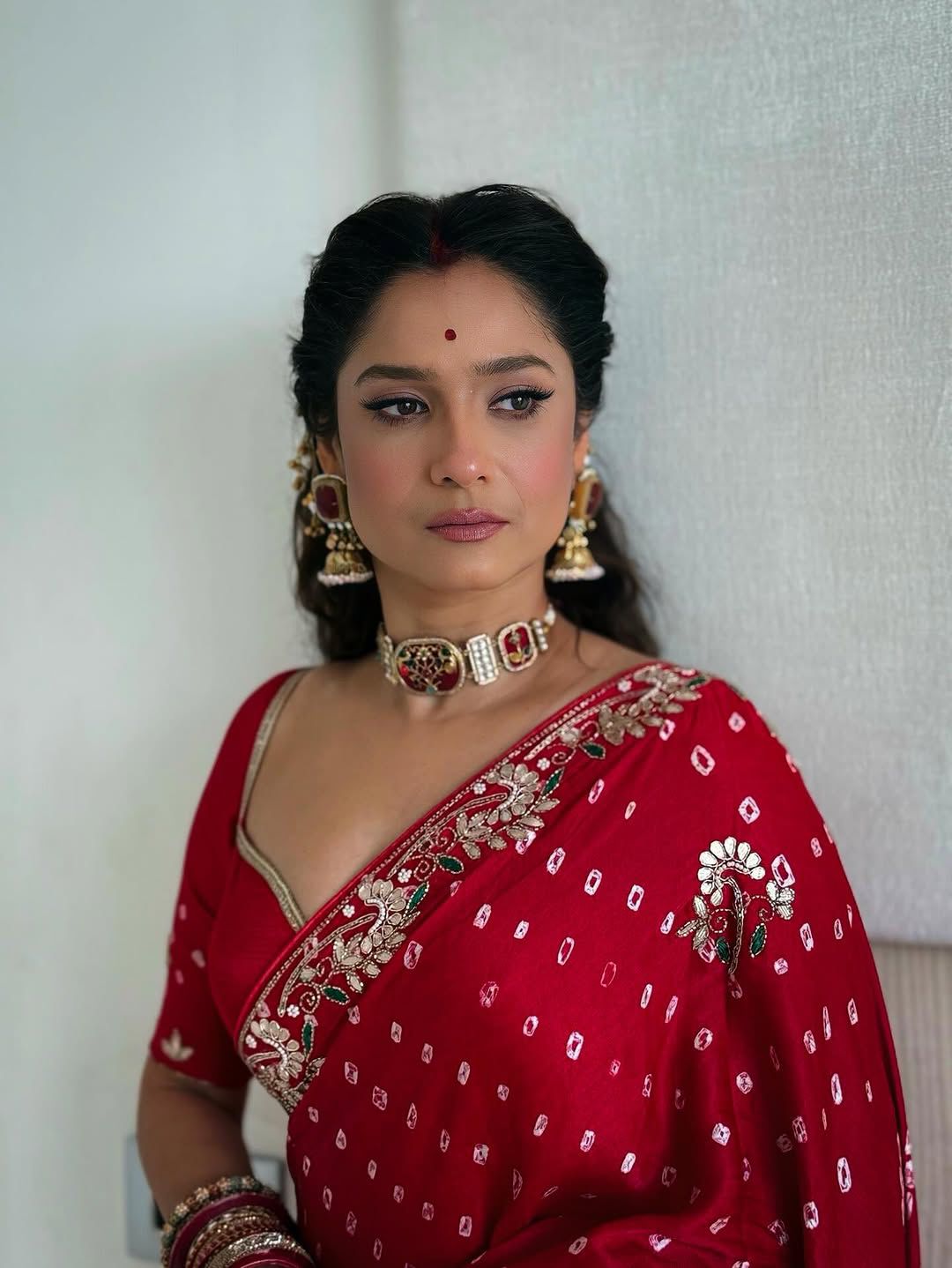 Gaji Silk Original Bandhani With Gota Pati Hand Work Saree ❤