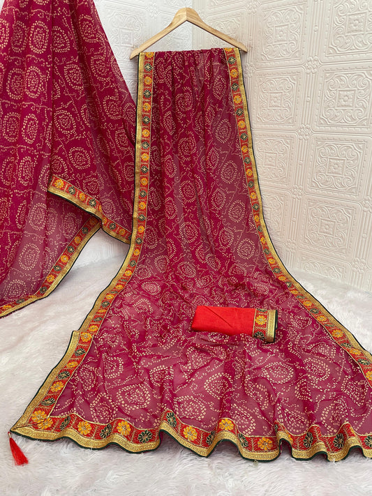 New Bandhani Saree – Viscose Georgette with Gota Patti Hand Work (Bandhani Vol-2)