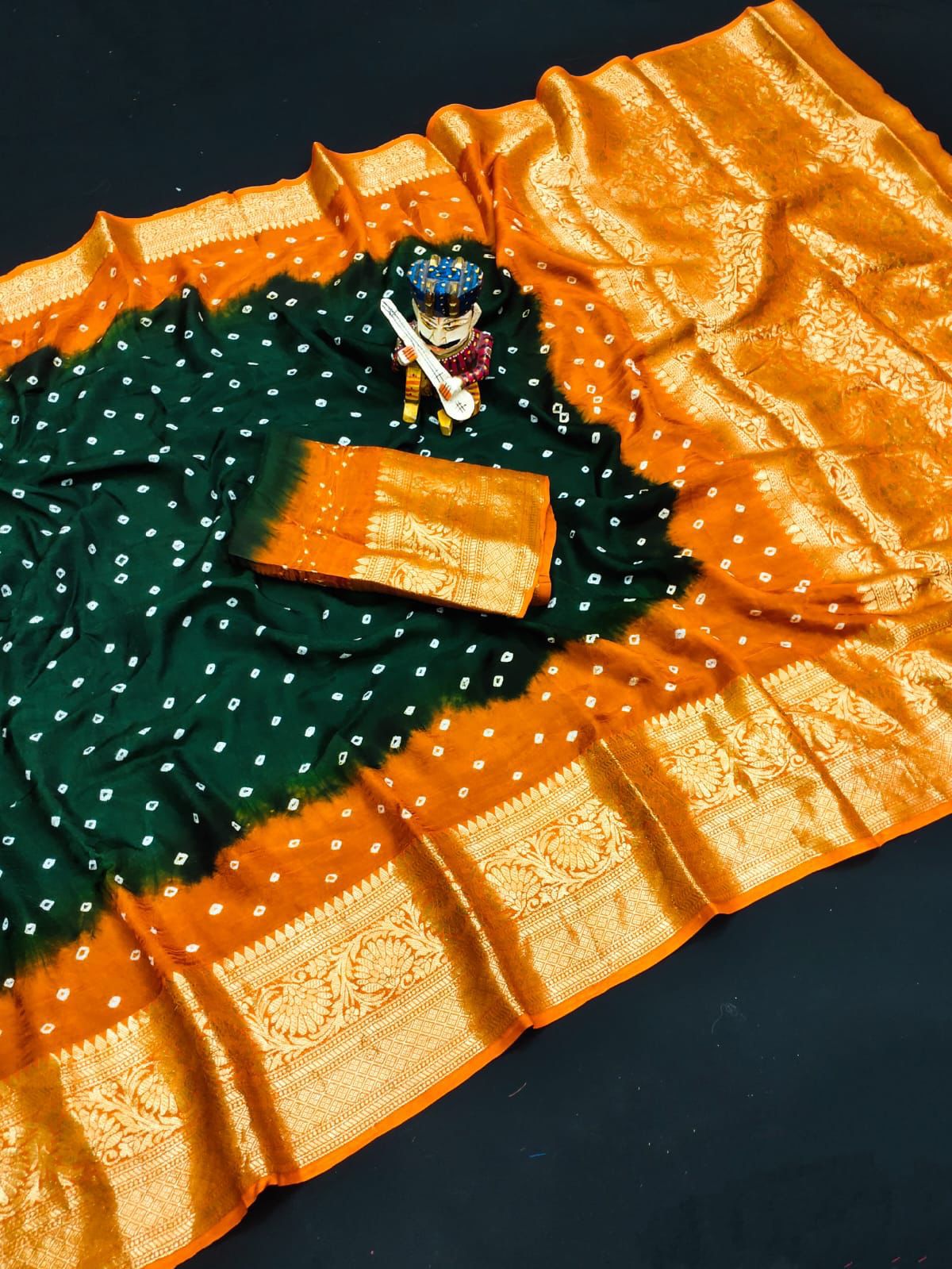 New Kanjivaram Bandhani Saree – Sugandha Collection (Cotton Silk with Hand Bandhej)