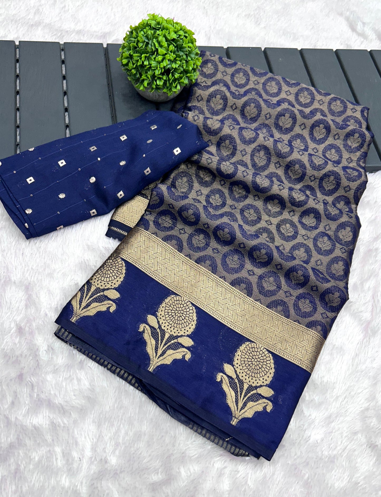 New Arrival – Pure Handloom Crepe Silk Saree with Banarasi Zari & Jacquard Blouse