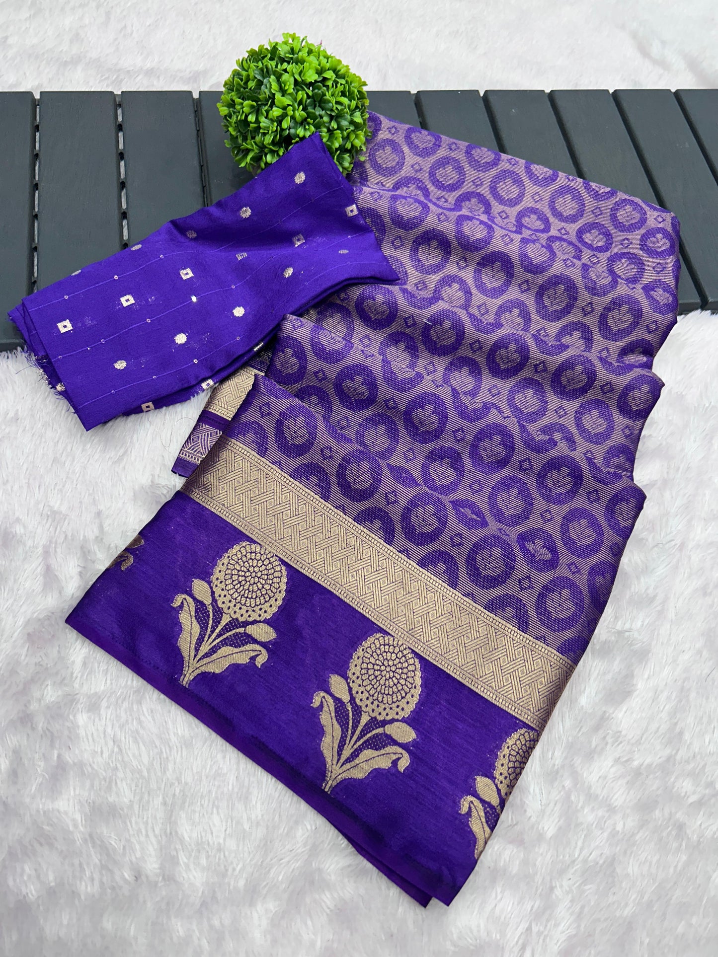 New Arrival – Pure Handloom Crepe Silk Saree with Banarasi Zari & Jacquard Blouse