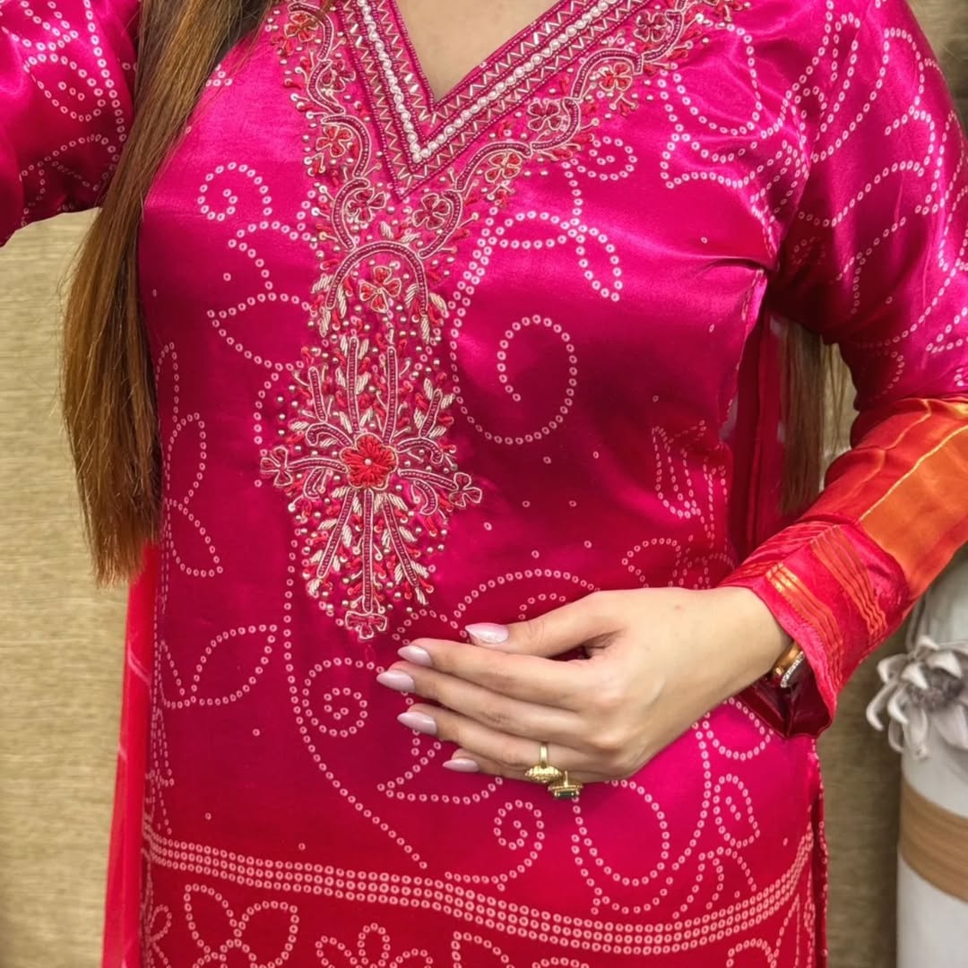 Exclusive Gradient Kurti Palazzo Dupatta Sets