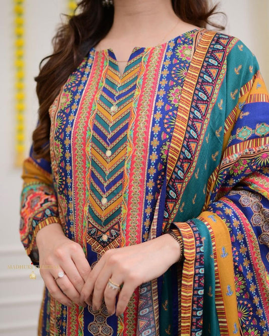 Navratri Special Collection 2025 – Multicoloured 3-Piece Suit Set with Dupatta
