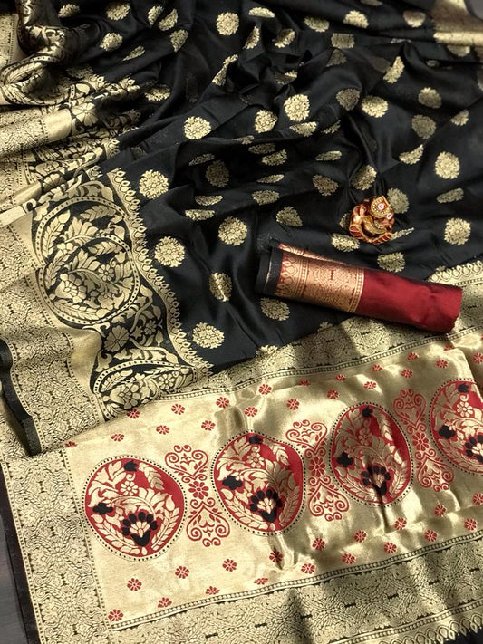 HOS TANMAY Catalogue – Soft Banarasi Silk Saree with Gold Jari Weaving & Rich Pallu