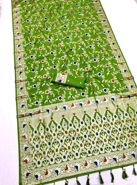 HOS GANGA Catalogue – Banarasi Silk Saree with Meenakari Weaving & Rich Pallu