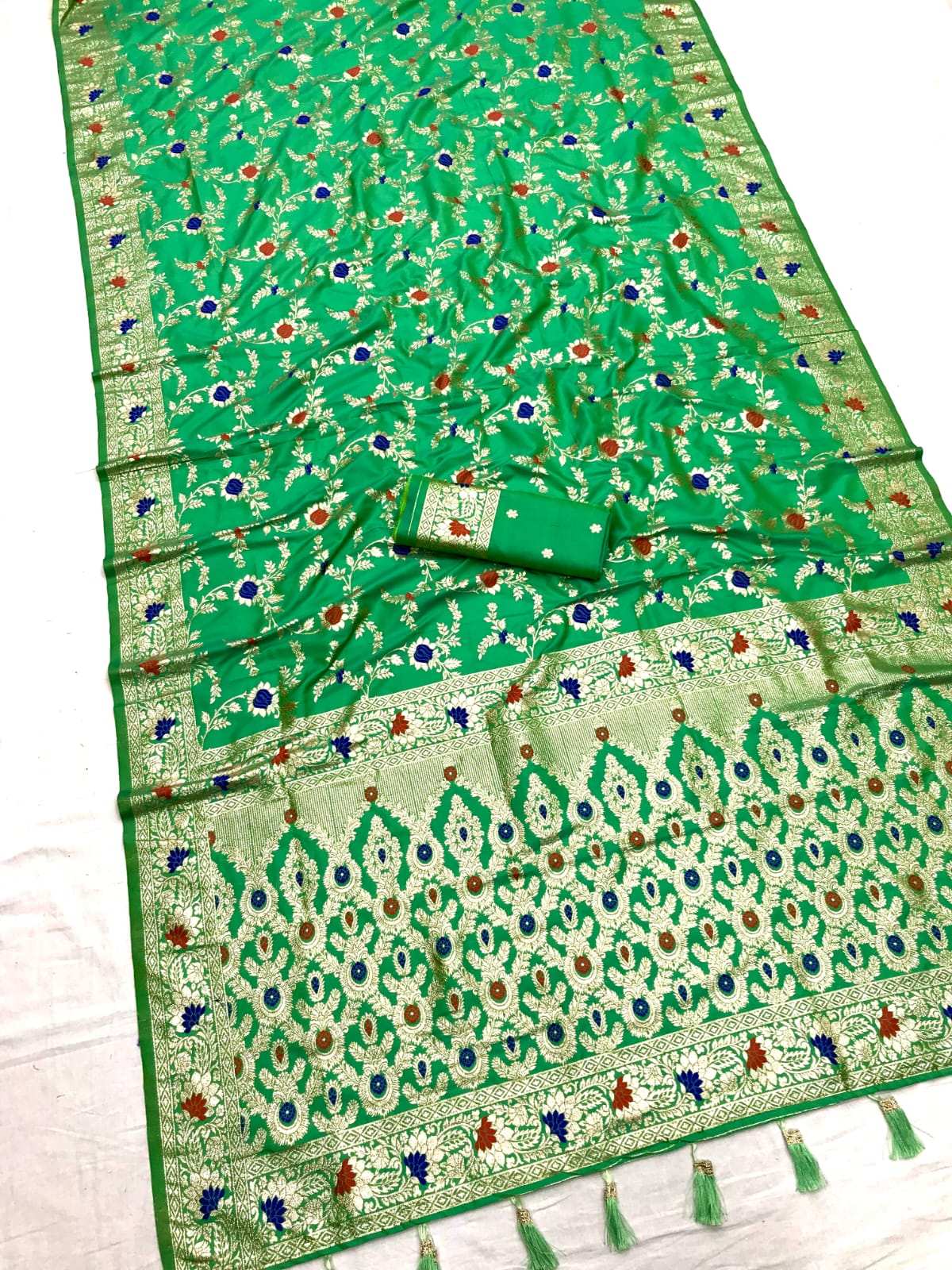 HOS GANGA Catalogue – Banarasi Silk Saree with Meenakari Weaving & Rich Pallu - House Of ShiVisha