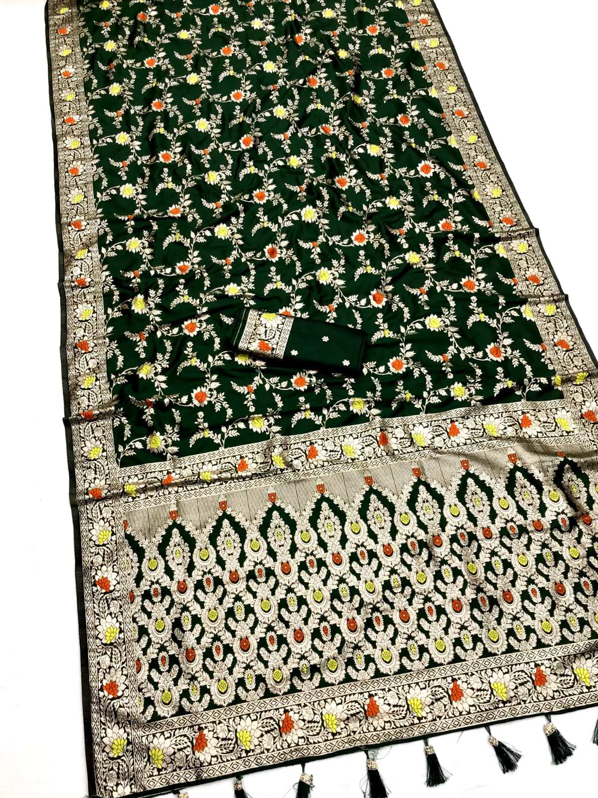 HOS GANGA Catalogue – Banarasi Silk Saree with Meenakari Weaving & Rich Pallu - House Of ShiVisha