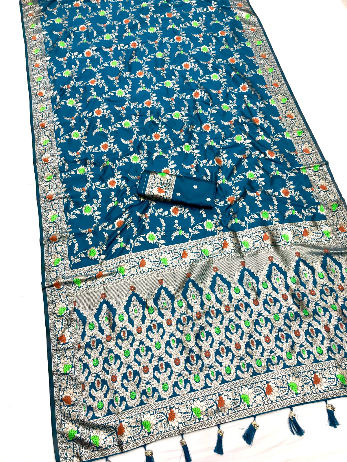 HOS GANGA Catalogue – Banarasi Silk Saree with Meenakari Weaving & Rich Pallu