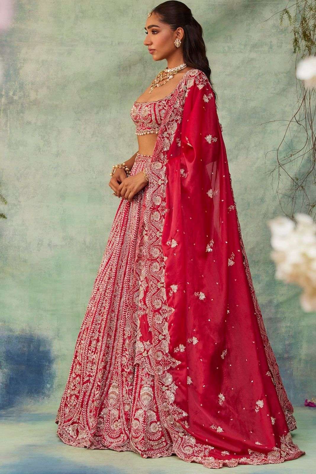 HOS HC-1010 Designer Lehenga – Boomer Silk with Thread, Coding & Sequins Work (3.5 Mtr Flair) - House Of ShiVisha