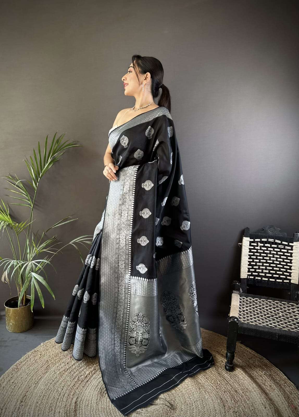 HOS Khwaish Catalogue – Soft Banarasi Silk Saree with Silver Jari Weaving & Rich Pallu - House Of ShiVisha