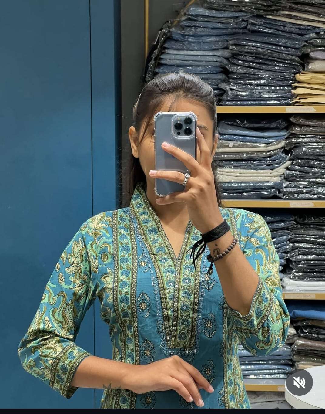 HOS Monsoon Cotton Kurti Set – Printed A-Line with V-Neck, Palazzo & Dupatta (4 Colors) - House Of ShiVisha