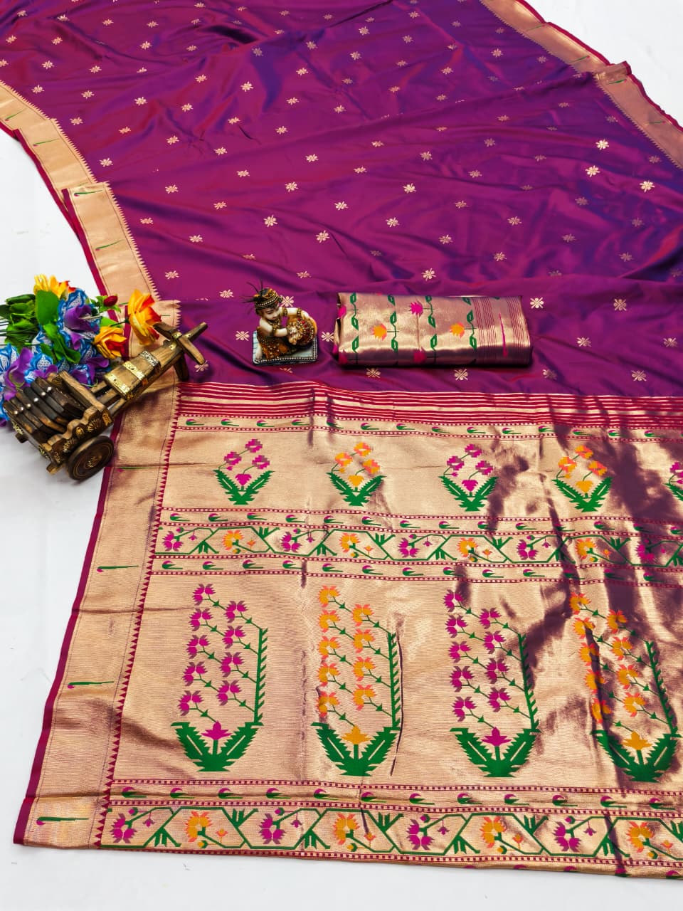 House of ShiVisha RENUKA Catalogue – Paithani Lichi Silk Sarees with Muniya Border & Gold Jari Weaving