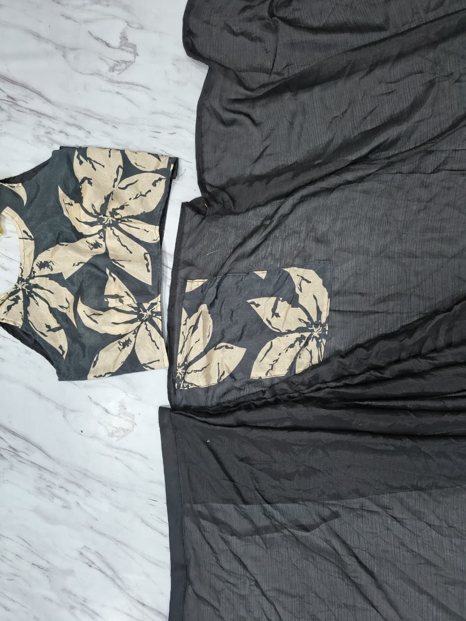 HOS HC-1089 Chinon Silk Ready-to-Wear Saree with Pocket - House Of ShiVisha