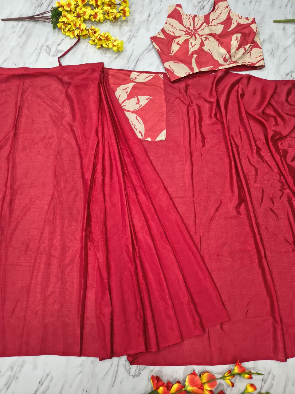 HOS HC-1089 Chinon Silk Ready-to-Wear Saree with Pocket - House Of ShiVisha