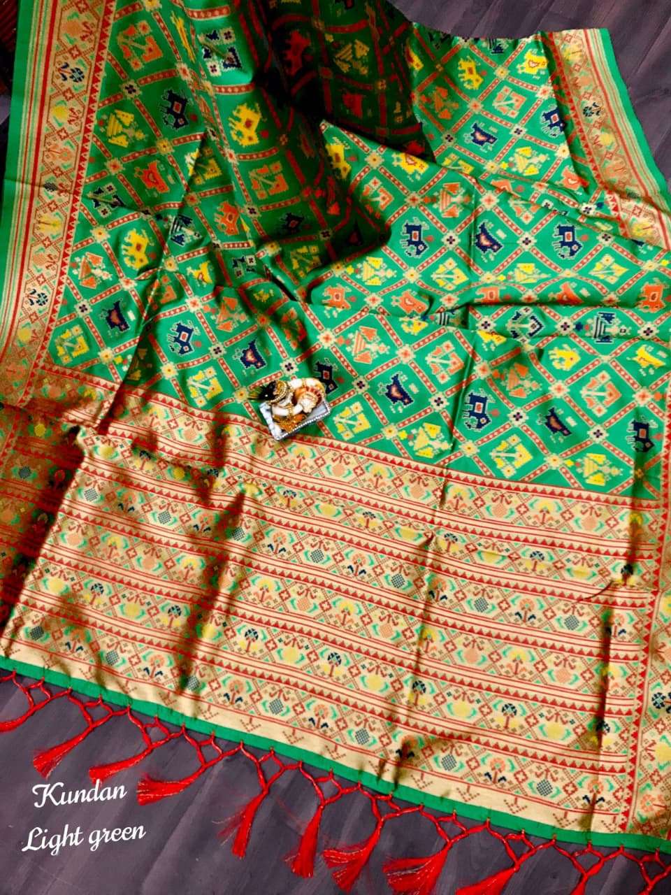 HOS Kundan Banarasi Patola Saree with Rich Pallu - House Of ShiVisha