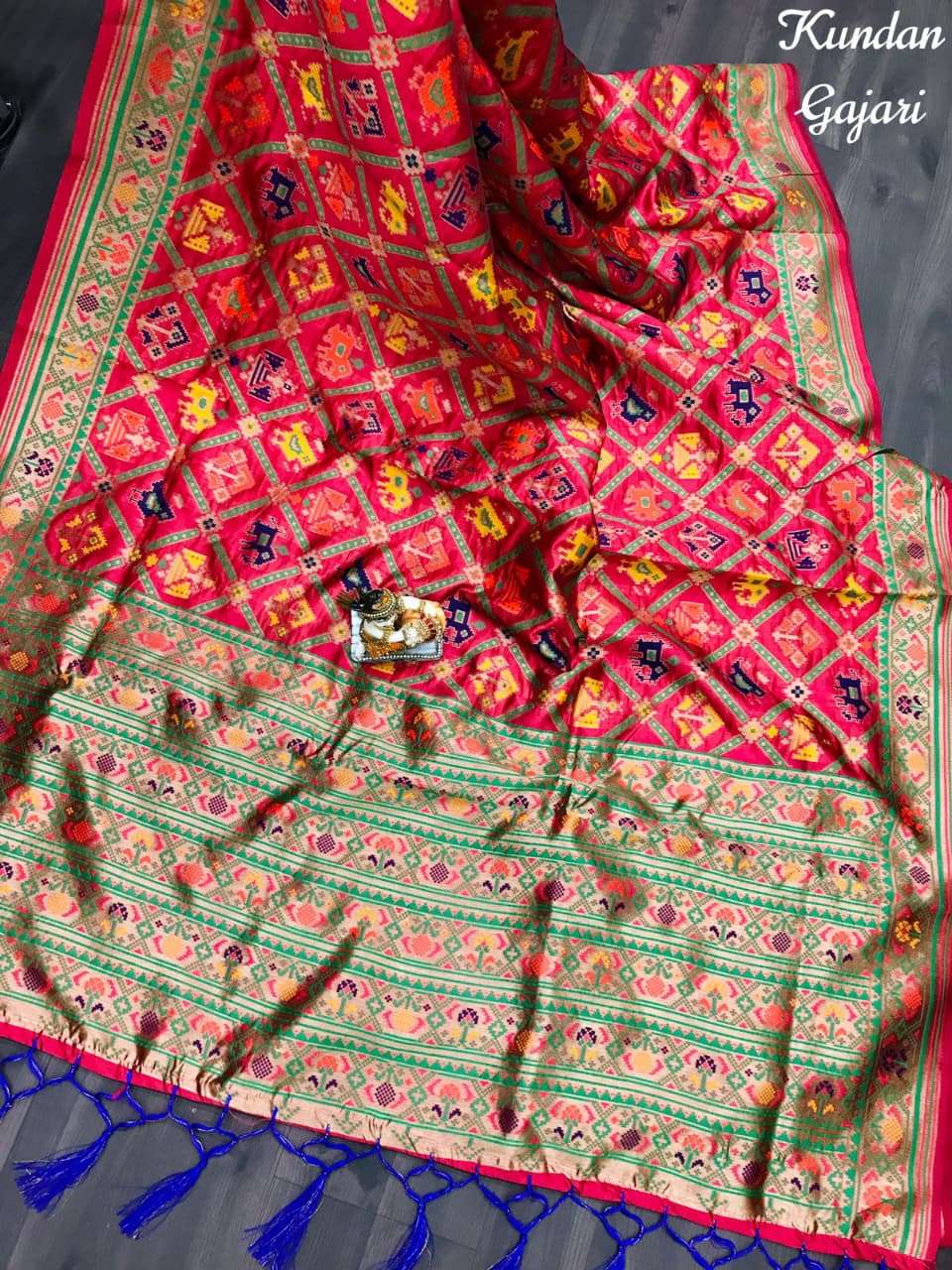 HOS Kundan Banarasi Patola Saree with Rich Pallu - House Of ShiVisha