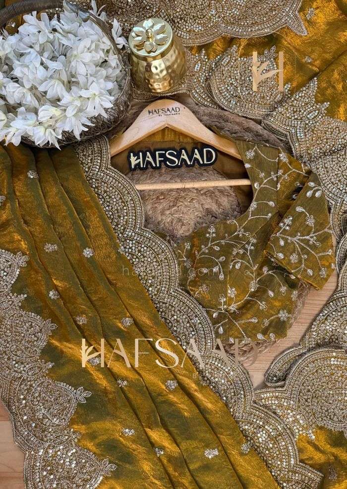 HOS KK-AHANA-2 Chiffon Silk Saree with Zari & Sequins Work - House Of ShiVisha