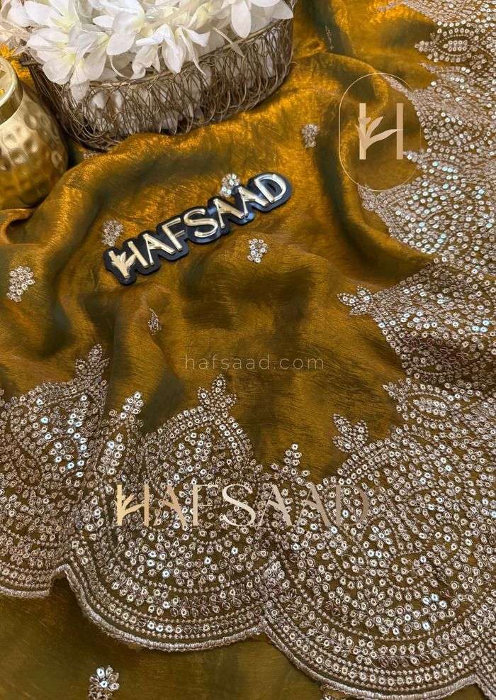 HOS KK-AHANA-2 Chiffon Silk Saree with Zari & Sequins Work - House Of ShiVisha