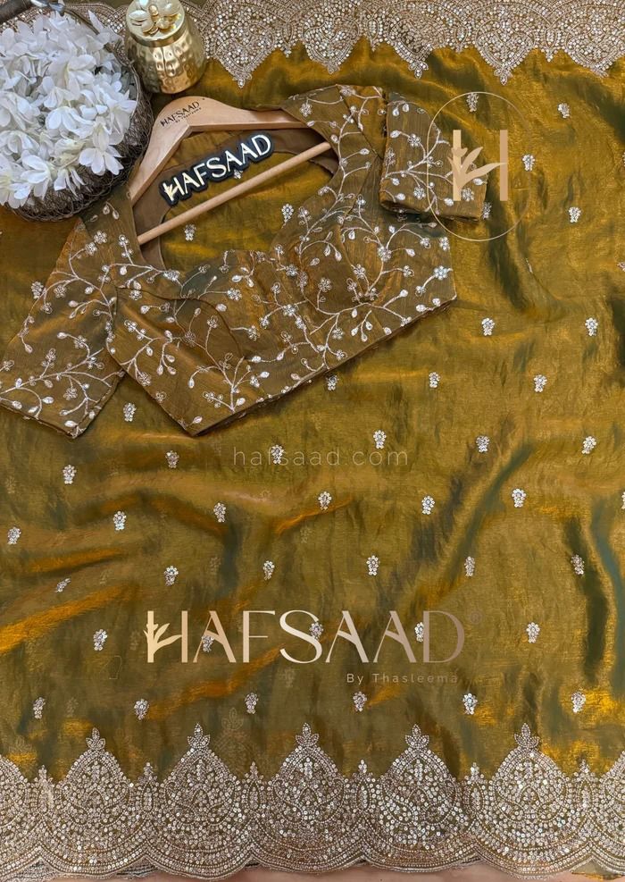 HOS KK-AHANA-2 Chiffon Silk Saree with Zari & Sequins Work - House Of ShiVisha