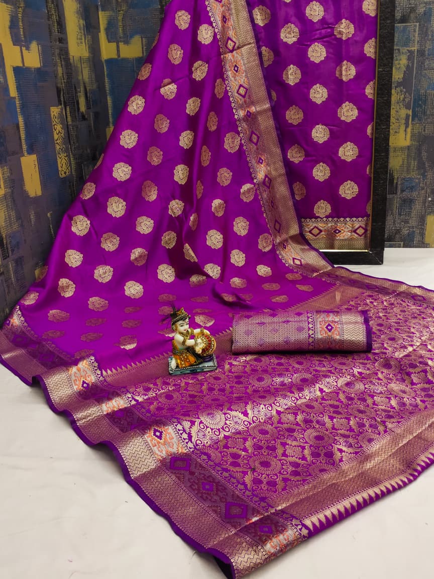 HOS Gunjan Banarasi Silk Saree with Rich Jari Border