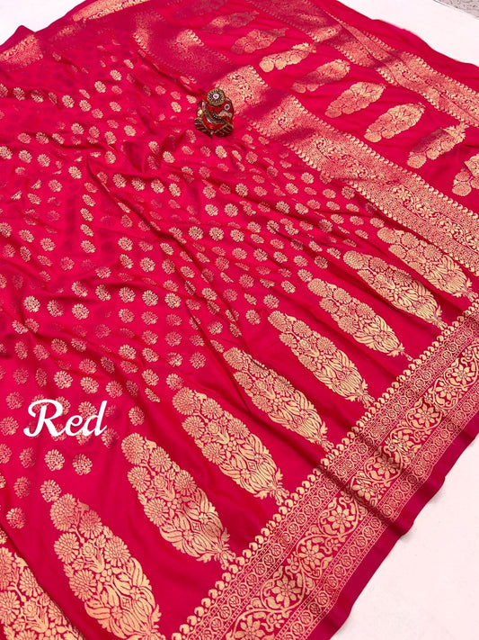 HOS Ranjan Soft Silk Saree with Gold Jari Weaving