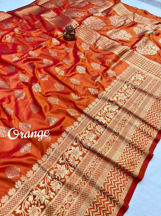 HOS Ranjan Soft Silk Saree with Gold Jari Weaving