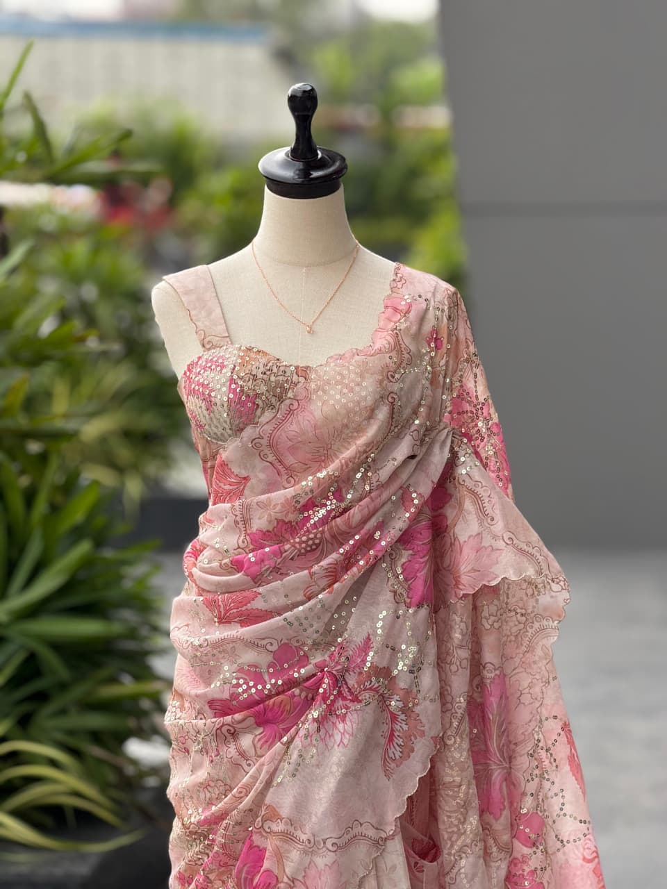 HOS SCnx 1177 Jimmy Organza Saree with Sequins Work