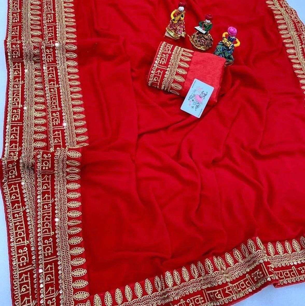 HOS KK-0165 Rangoli Silk Saree with Embroidery & Mono Silk Blouse - House Of ShiVisha