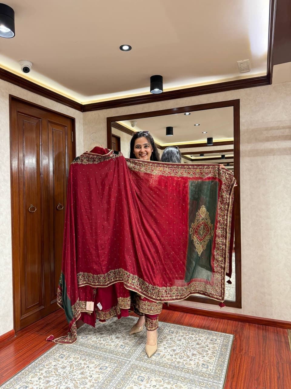 HOS Russian Silk Kurti Set with Aari & Hand Work - House Of ShiVisha