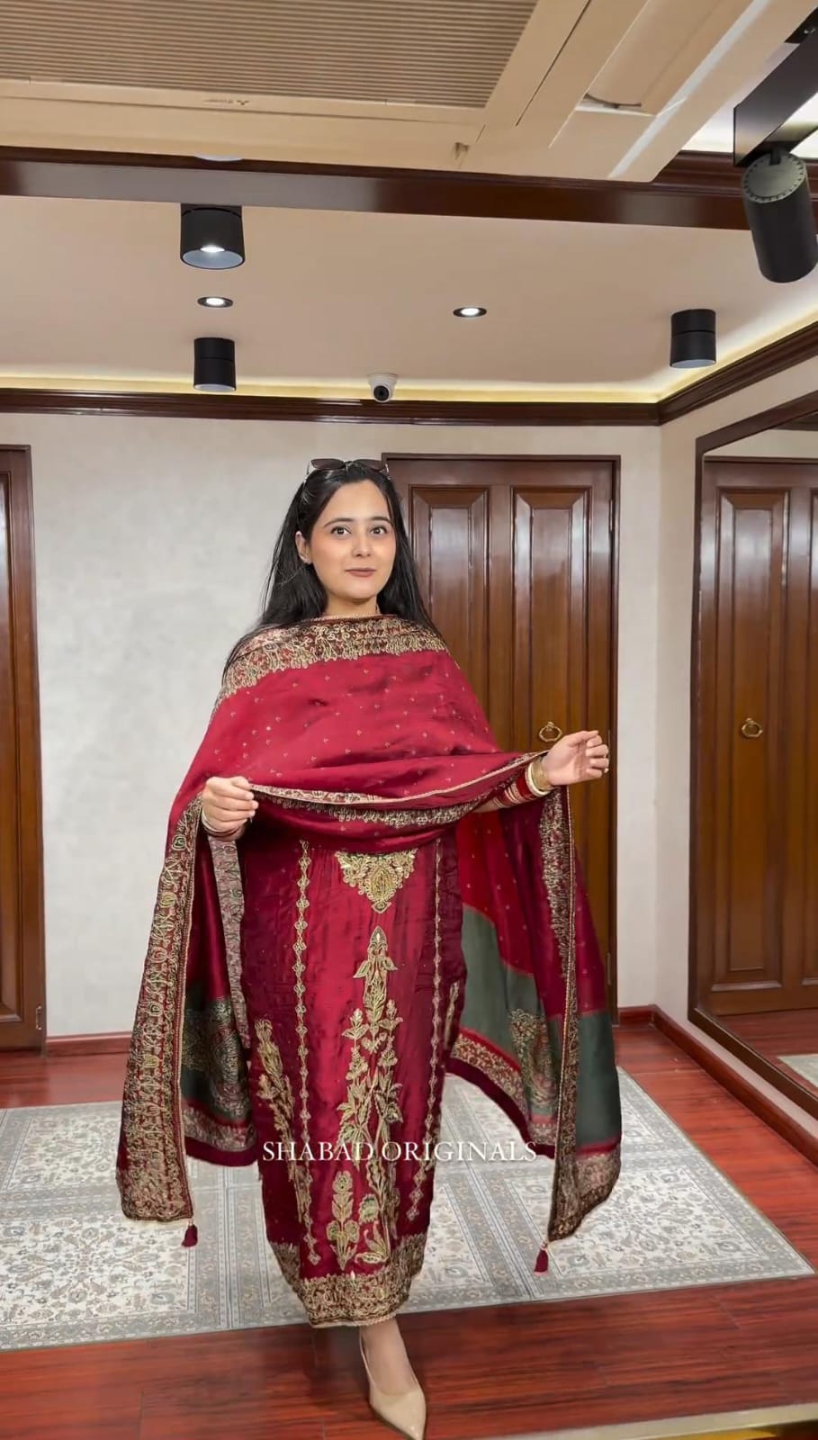 HOS Russian Silk Kurti Set with Aari & Hand Work - House Of ShiVisha