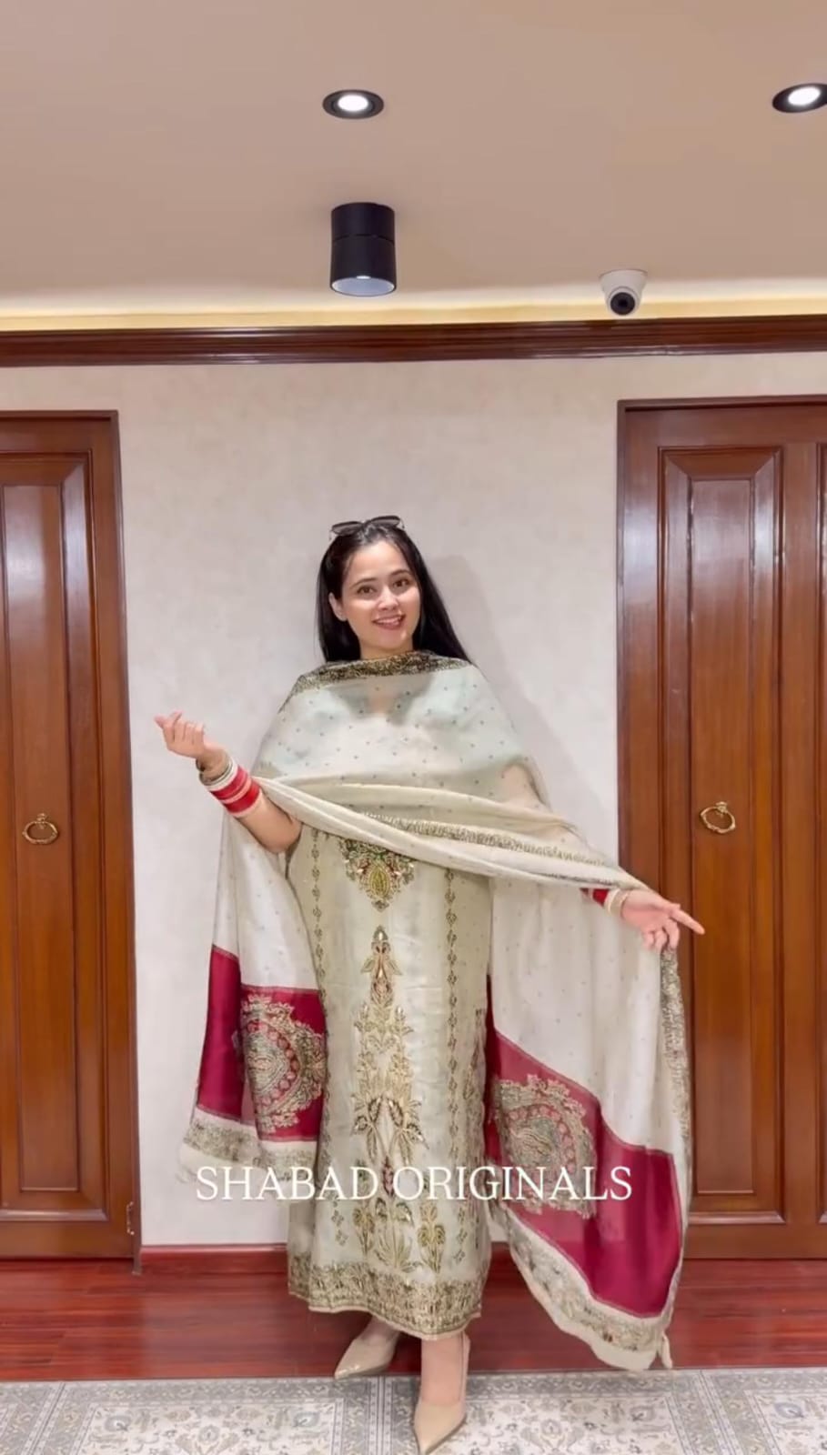 HOS Russian Silk Kurti Set with Aari & Hand Work - House Of ShiVisha