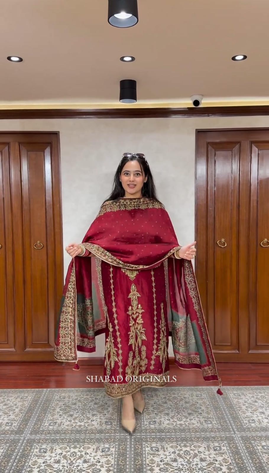 HOS Russian Silk Kurti Set with Aari & Hand Work - House Of ShiVisha