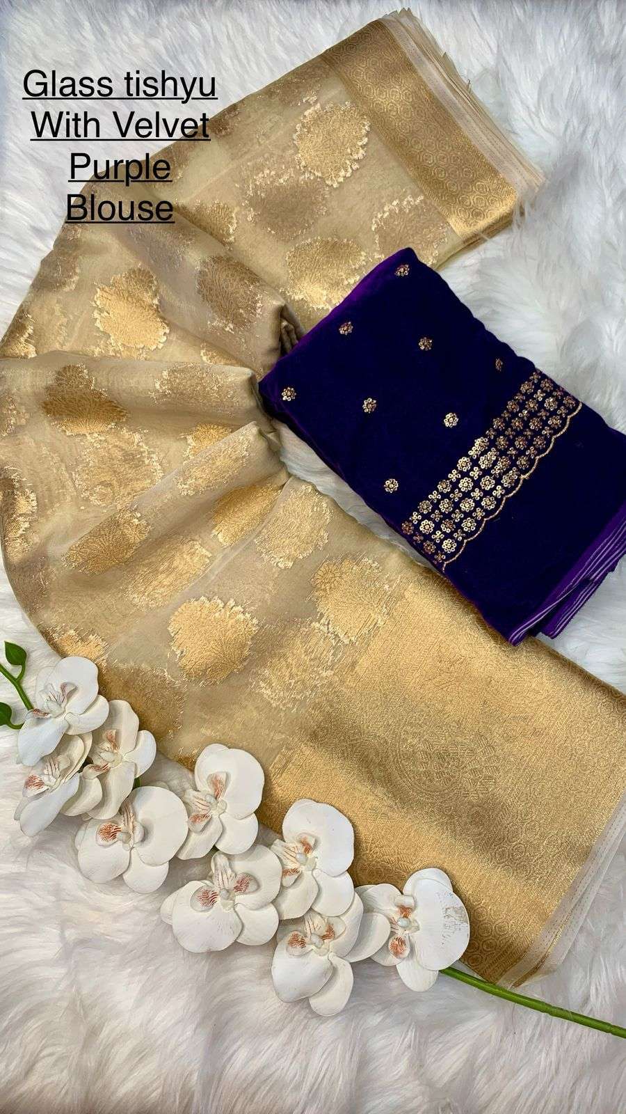 HOS Kasturi Tissue Silk Saree with Zari Weaving & Dual Blouses - House Of ShiVisha