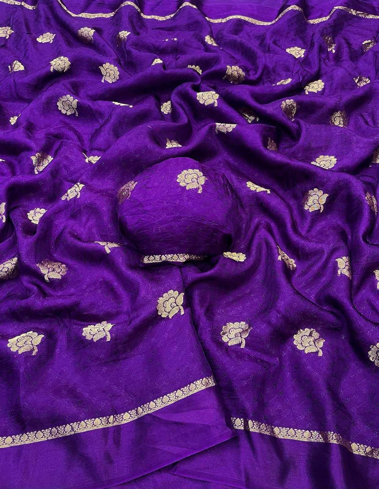 HOS Viscose Khadi Silk Saree with Satin Border & Blouse