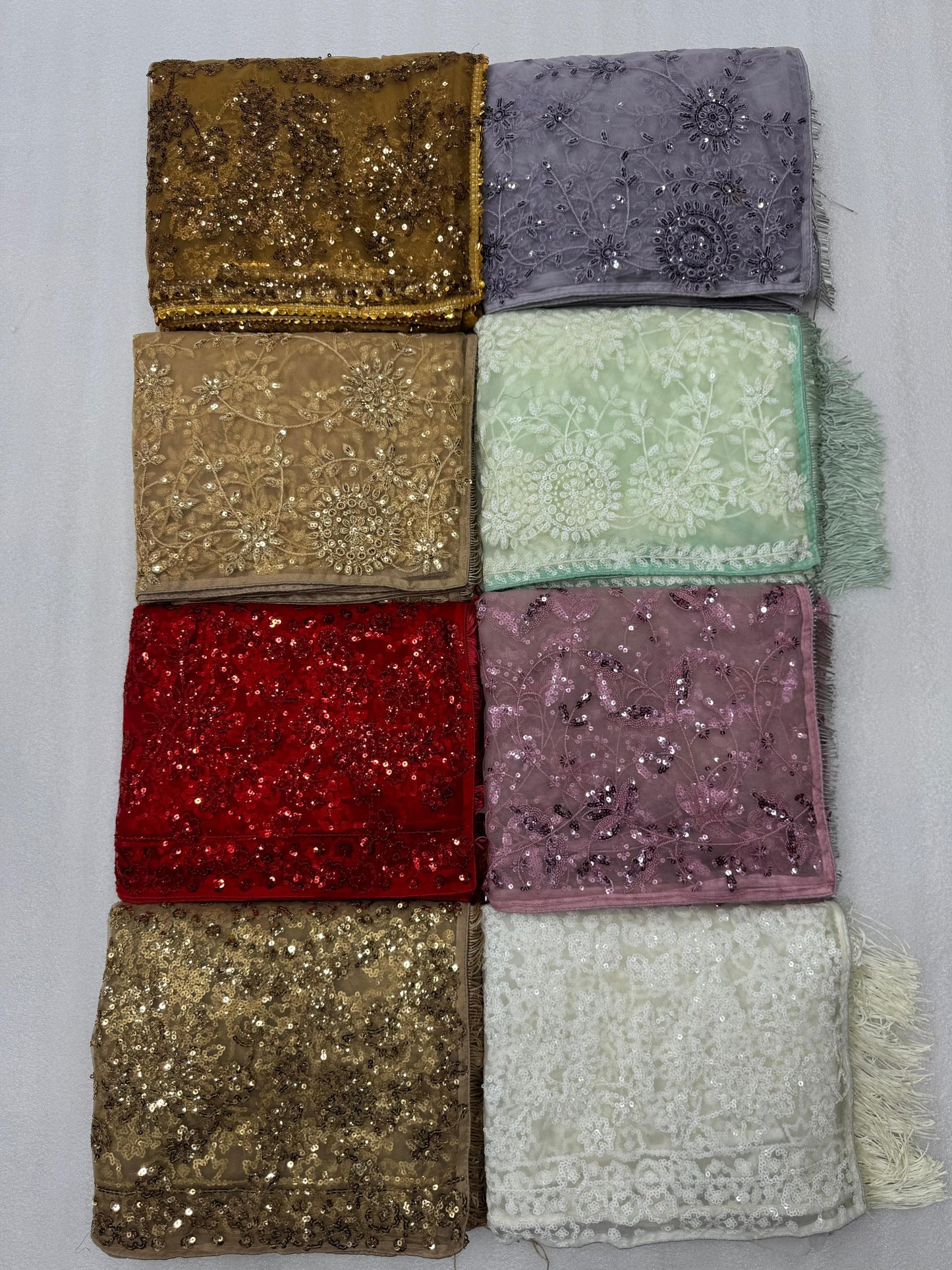 HOS NET SPECIAL Mono Net Sequins Saree with Embroidered Blouse