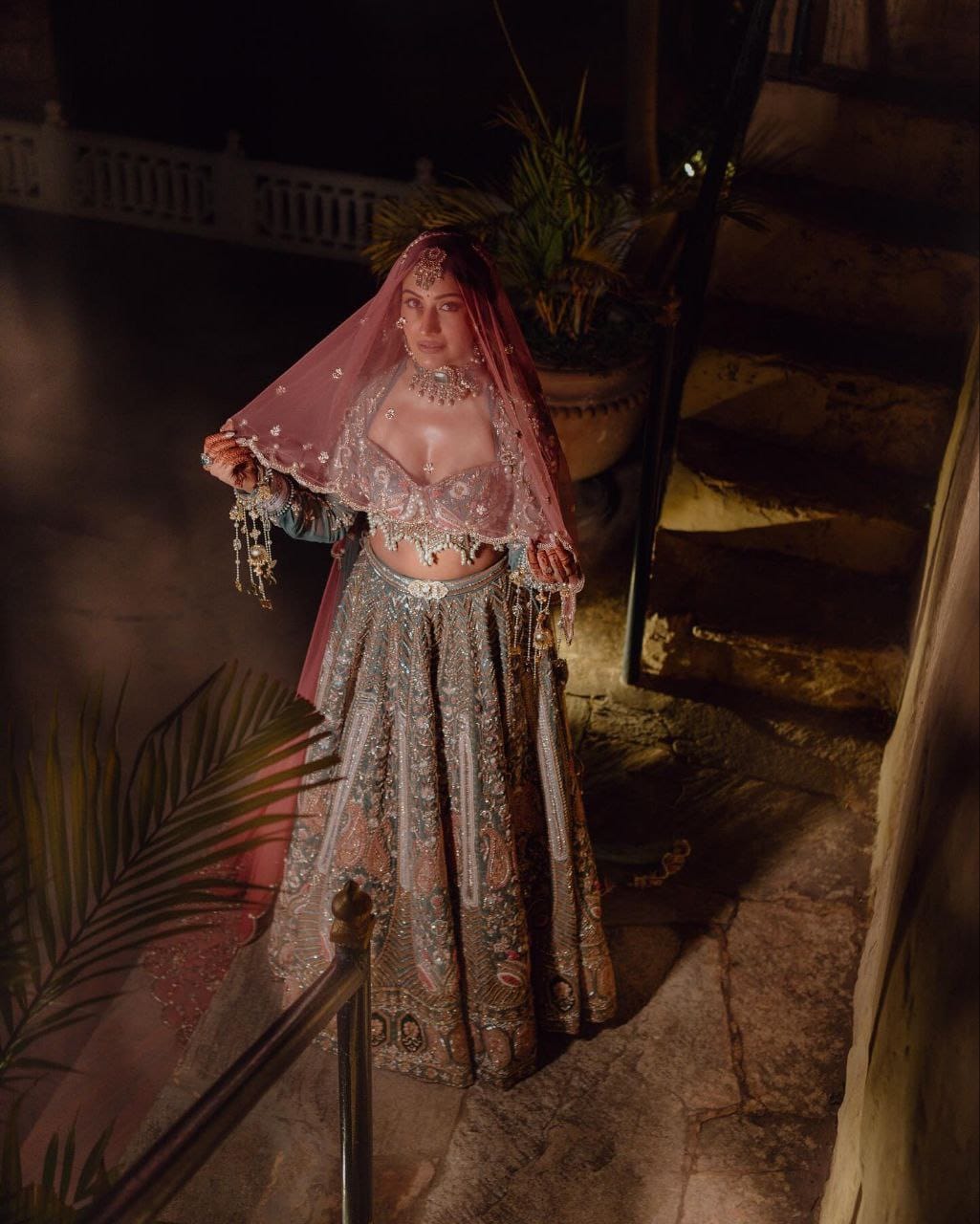 Premium Kasturi Silk Lehenga – Heavy Embroidery & Sequins Work – Double Inner CanCan | House of ShiVisha™ | Code: HOS-LH971 -