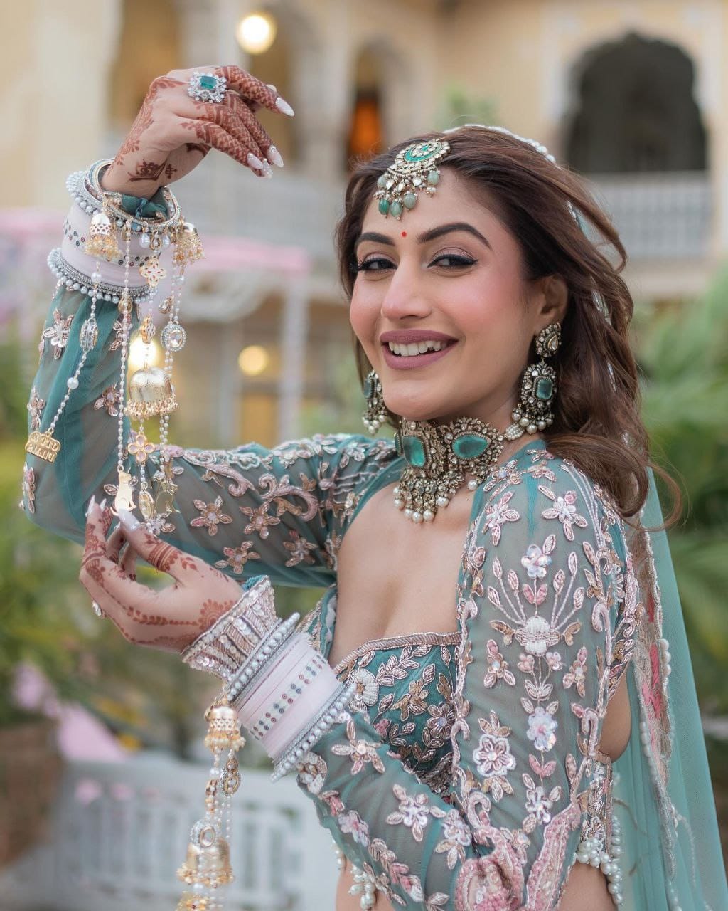 Premium Kasturi Silk Lehenga – Heavy Embroidery & Sequins Work – Double Inner CanCan | House of ShiVisha™ | Code: HOS-LH971 -