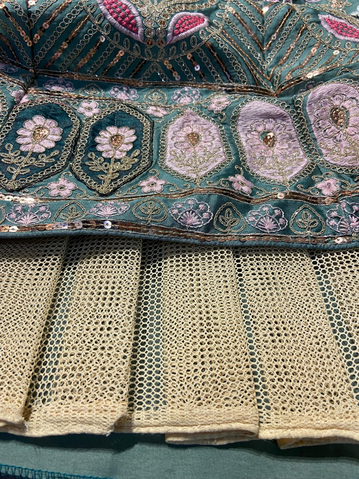 Premium Kasturi Silk Lehenga – Heavy Embroidery & Sequins Work – Double Inner CanCan | House of ShiVisha™ | Code: HOS-LH971 -