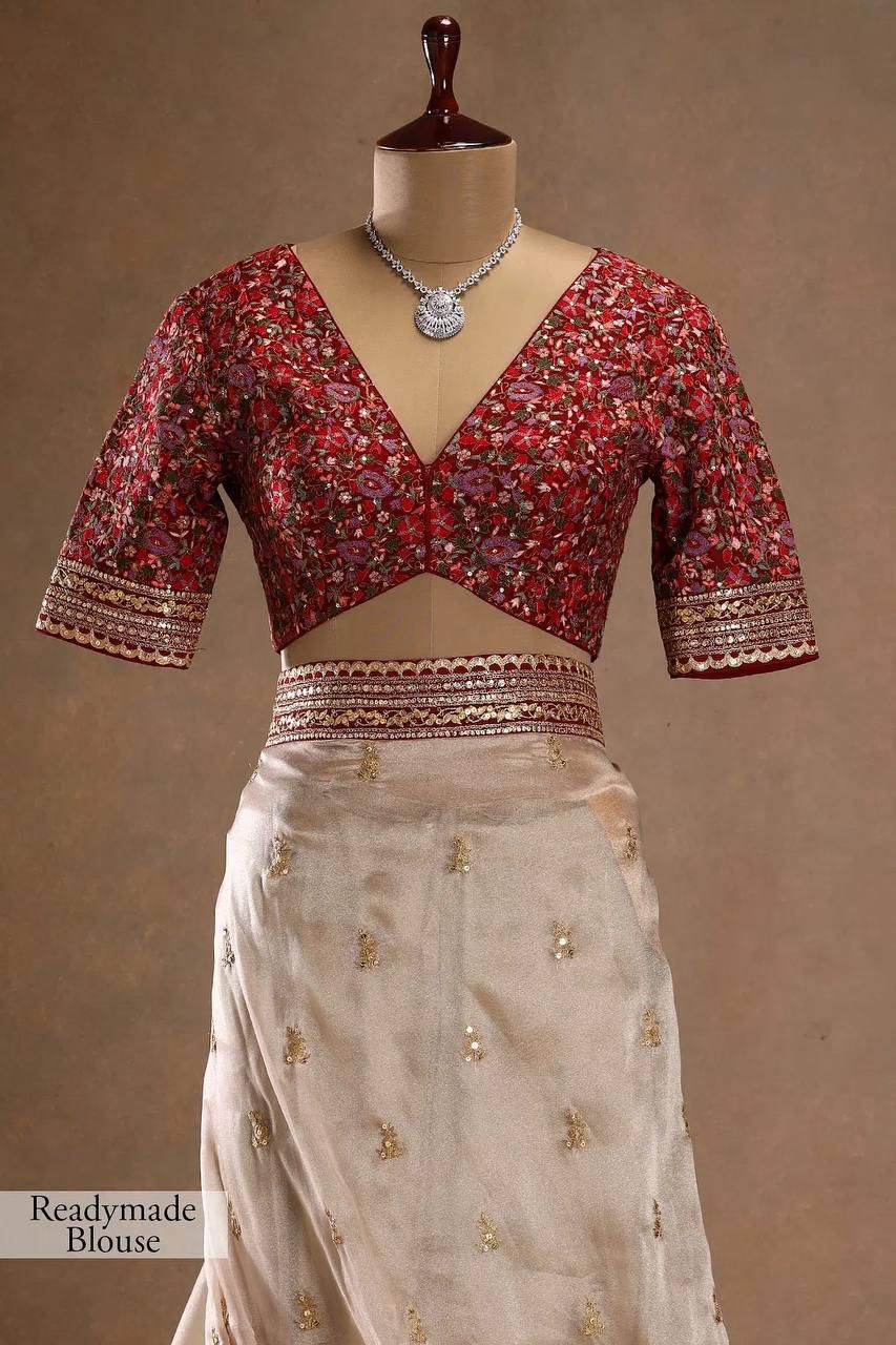 KK-KIMORA Zimmy Choo Silk Saree – Multi Thread, Coding & Sequin Embroidery with Mono Banglory Blouse | House of ShiVisha™