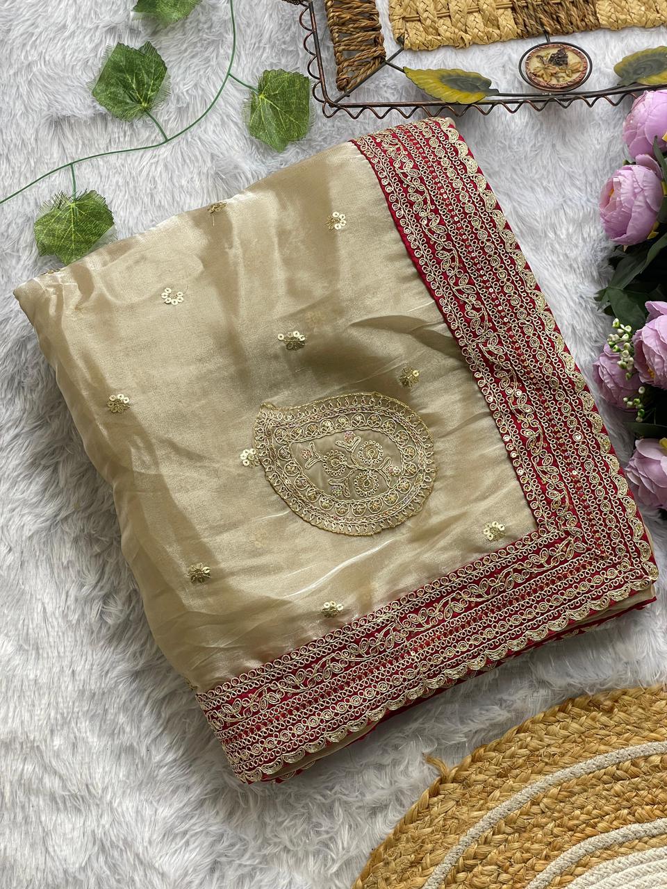 KK-KIMORA Zimmy Choo Silk Saree – Multi Thread, Coding & Sequin Embroidery with Mono Banglory Blouse | House of ShiVisha™