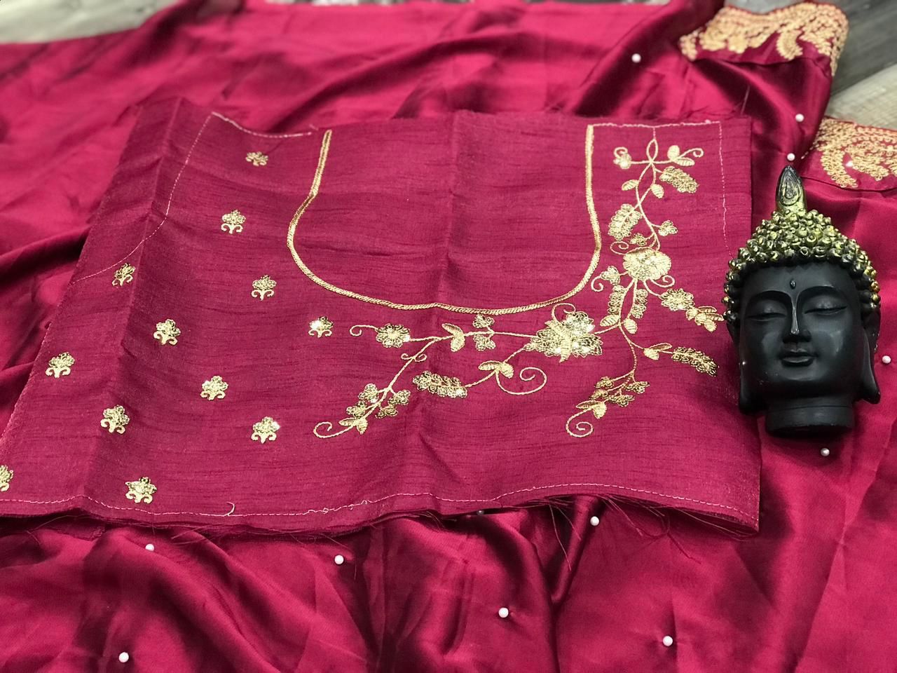 KK–0136 Black Rangoli Silk Saree – Rivet, Zari & Sequin Embroidery with Cutwork Lace Border | House of ShiVisha™ - Image 6