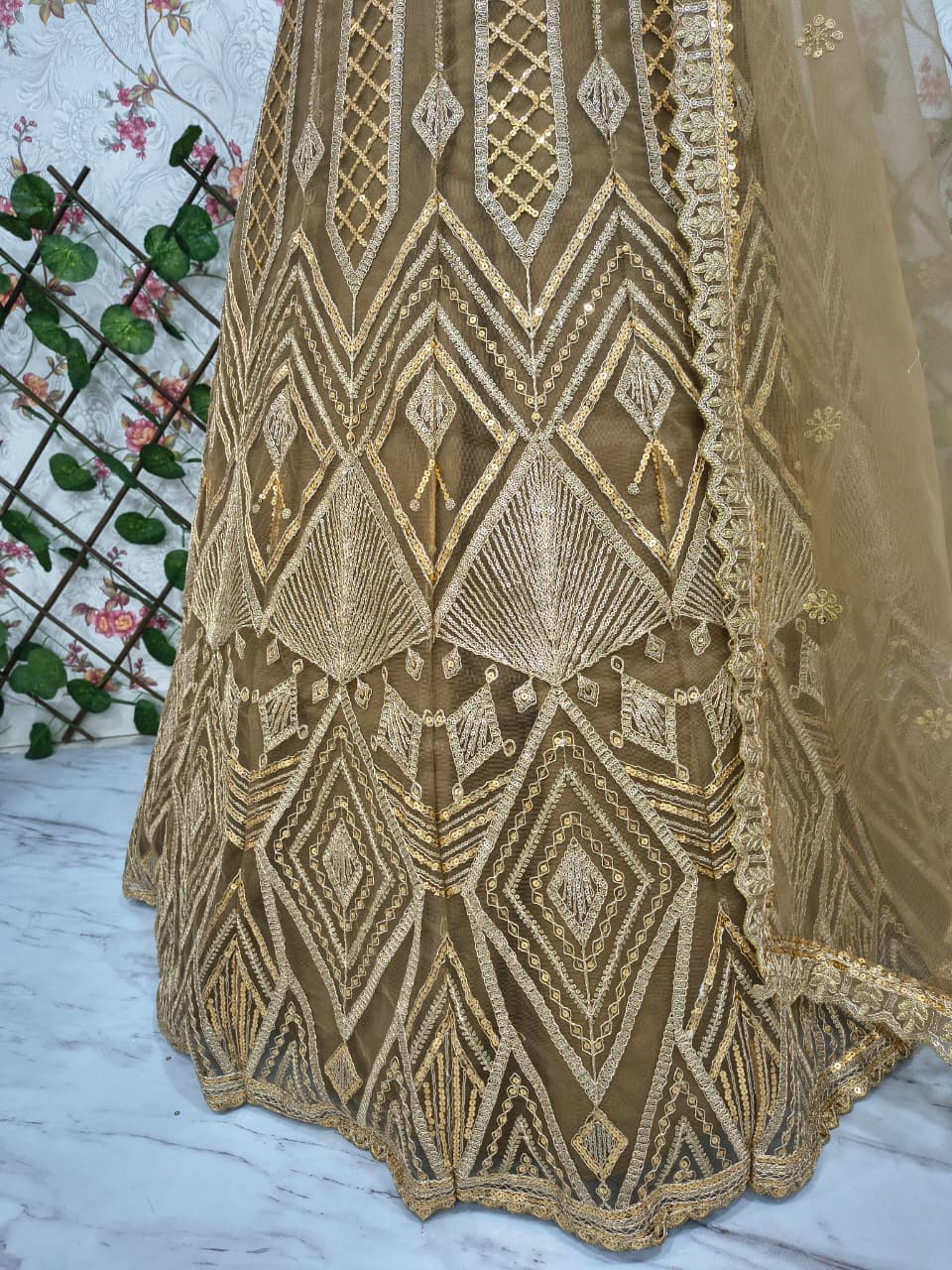 Premium Butterfly Net Lehenga – Embroidery, Coding & Heavy Sequins Work | House of ShiVisha™ | Code: HOS-LH1092 - Image 14